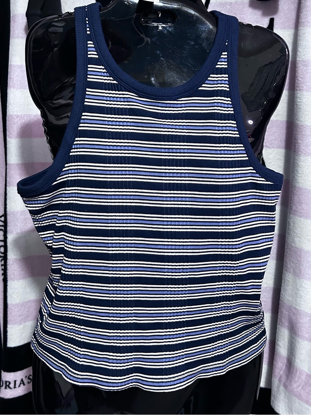 Victoria’s Secret Pink NWT striped shelf bra tank XL